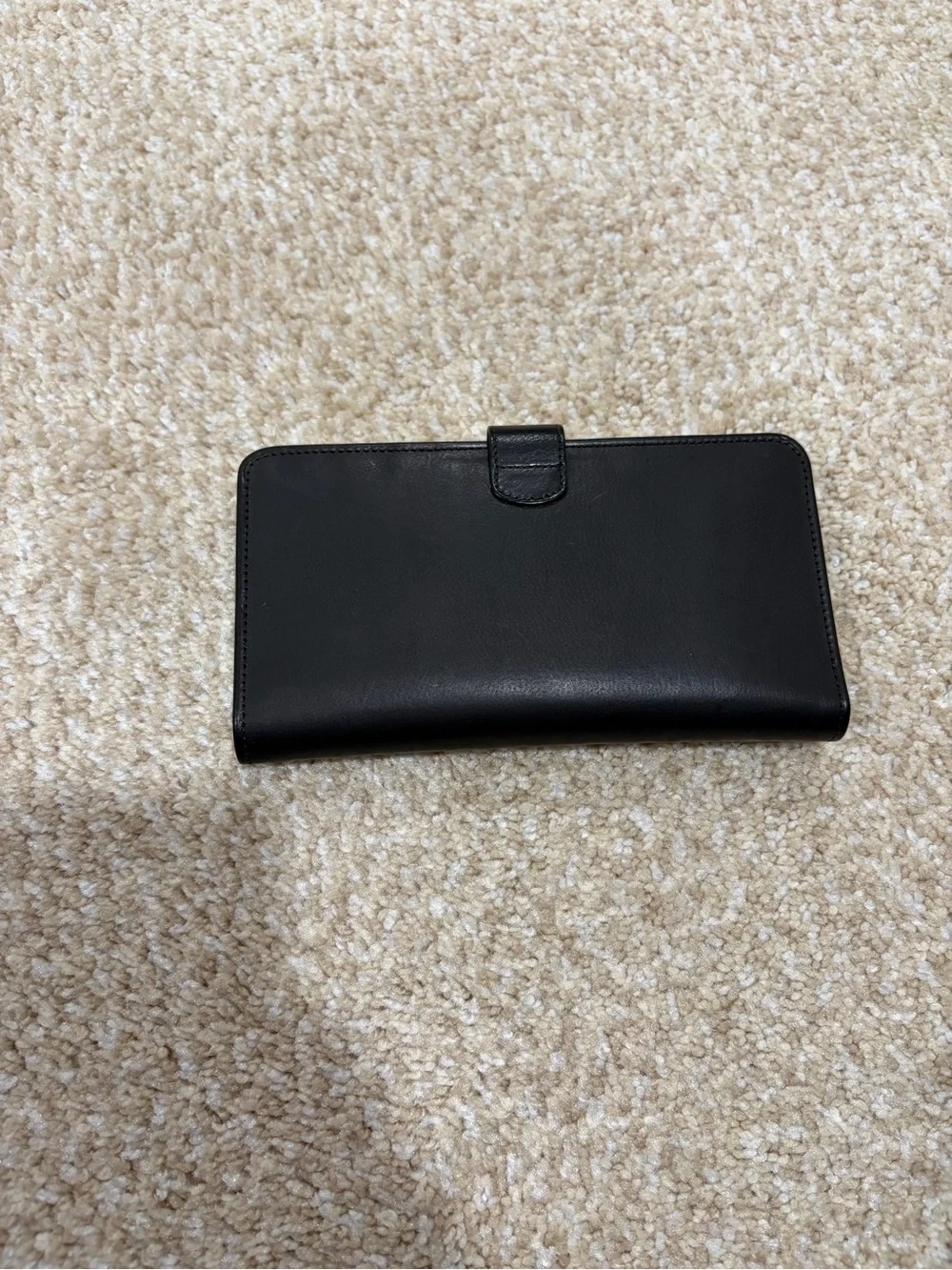 Coach Black Leather Card & Checkbook Organizer with ID Window
